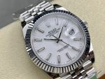 Rolex Datejust 41 Steel & White Gold White Dial Jubilee Bracelet M126334 0010 Men's Watch - Image 4