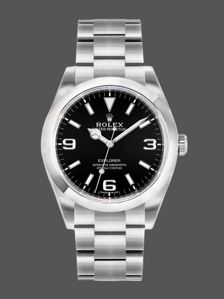 5EBE7130-3D3A-7F06-6D06-C4C73CCF2B7F Rolex Explorer 214270 Stainless Steel Black Dial 39mm Mens Replica Watch - Image 1