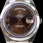 Rolex Day-Date 118209 White Gold Chocolate Brown Dial 36mm Unisex Replica Watch - Image 2