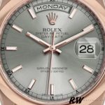 Rolex Day-Date 118205 Rose Gold Rhodium Grey Dial 36mm Unisex Replica Watch - Image 4