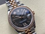 Rolex Datejust Lady 31 Rose Gold Steel Slate Roman Diamond VI Dial & Diamond Bezel Jubilee Bracelet 278381RBR - Image 4