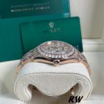 Rolex Pearlmaster 86405RBR Everose Gold Paved Diamond dial 39mm Mens Replica Watch - Image 4