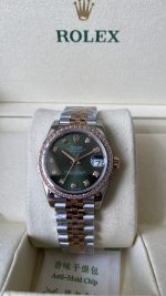Rolex Datejust Olive Green Diamond Steel & Rose Gold 279381RBR 0007 Lady Watch - Image 4