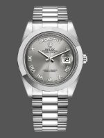 Rolex Day-Date 218206 Concentric Rhodium Grey Roman Numeral Dial Platinum 41MM Mens Replica Watch