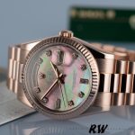 Rolex Day-Date 118205 Dark Mother of Pearl Black Dial 36mm Unisex Replica Watch - Image 3