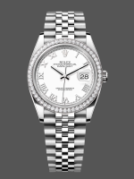 Rolex Datejust 36mm Stainless Steel White Roman Jubilee m126284rbr 0017