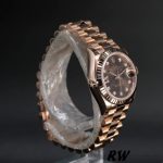 Rolex Datejust 279175 Chocolate Diamond Mark Fluted Bezel 28mm Lady Replica Watch - Image 2