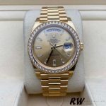 Rolex Day-Date 128348RBR Champagne Index Dial Yellow Gold 36MM Unisex Replica Watch - Image 12