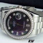 Rolex Day Date 118346 Black MOP Dial Platinum 36mm Unisex Replica Watch - Image 5