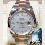 Rolex Datejust 126301 White MOP Diamond Dial Steel Rose Gold 41MM Mens Replica Watch - Image 2