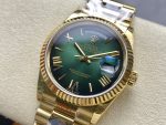 Rolex Day Date 36mm Fluted Bezel Green Ombre Dial President Bracelet m128238 0118 - Image 5