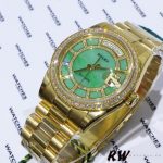 Rolex Day Date 118348 Green Dial Yellow Gold 36mm Unisex Replica Watch - Image 2