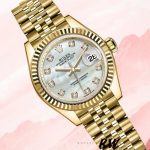 Rolex Datejust 279178 MOP Diamond Dial Yellow Gold 28mm Lady Replica Watch - Image 3