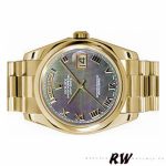 Rolex Day-Date 118238 Dark Mother Of Pearl Dial Yellow Gold 36mm Unisex Replica Watch - Image 3