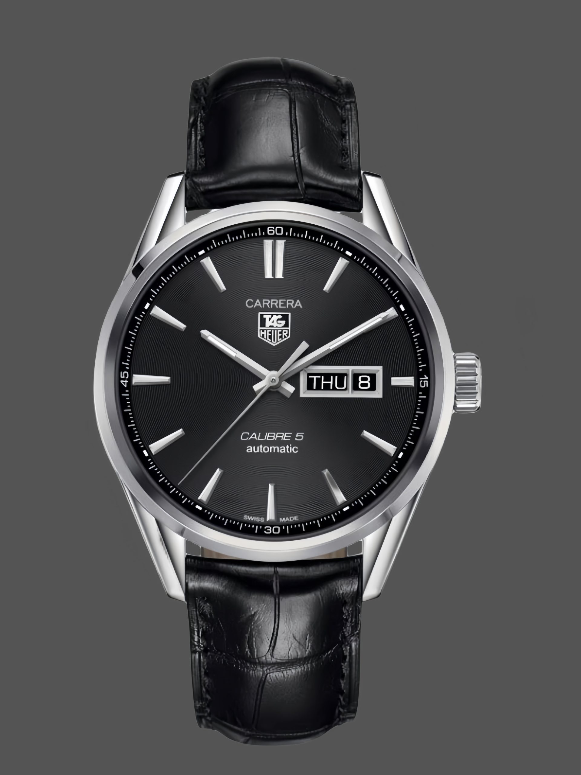 677B40F7-01C4-3429-6D01-0871E5D025C4 Tag Heuer Carrera Calibre 5 Steel & Leather WAR201A.FC6266 - Image 1