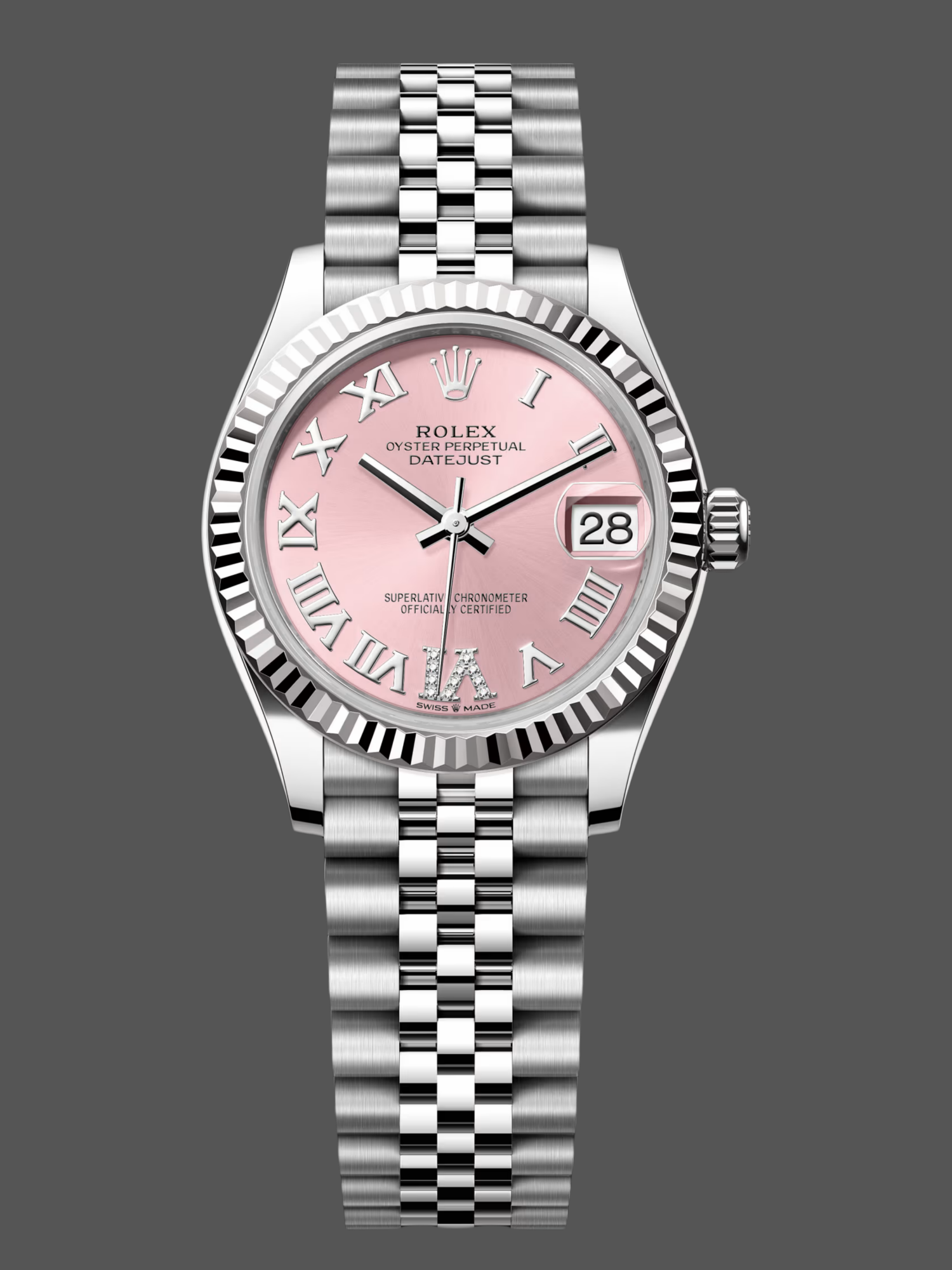 67AFE02E-C059-E74B-0D65-CC3A694285E9 Rolex Datejust 31 Pink Dial Diamond VI 278274 0024 Women's Watch - Image 1