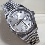 Rolex Day-Date 118239 Silver Diamond Dial 36mm Unisex Replica Watch - Image 4