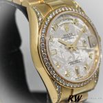 Rolex Day-Date 118388 Yellow Gold Diamond Meteorite Dial 36MM Unisex Replica Watch - Image 2