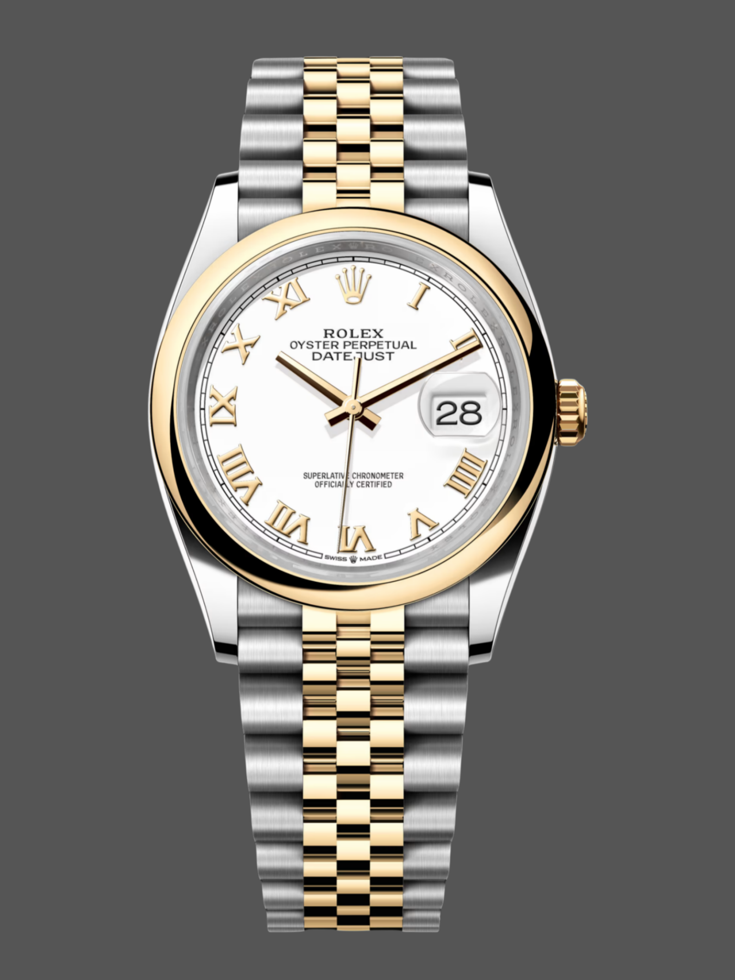 680005B5-6728-71CF-18DB-949557051160 Rolex Datejust 36 Two Tone White Dial Roman Numerals 126203 0029 - Image 1