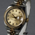 Rolex Datejust 179173 Champagne Diamond Dial Fluted Bezel 26MM Lady Replica Watch - Image 2