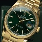 Rolex Day-Date 118238 Yellow Gold Fluted Bezel Green Dial 36mm Unisex Replica Watch - Image 2