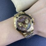 Rolex Daytona 116508 Yellow Gold Black Mother Of Pearl Dial 40MM Mens Replica Watch - Image 12