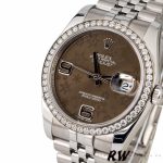 Rolex Datejust 116244 Stainless Steel Chocolate Floral Dial 36mm Unisex Replica Watch - Image 3