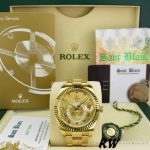 Rolex Sky-Dweller 326938 Yellow Gold Champagne Arabic Dial 42mm Mens Replica Watch - Image 6