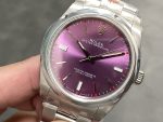 Rolex Oyster Perpetual 39 Red Grape Dial Steel 114300 0002 Men's Watch - Image 5