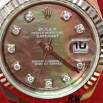 Rolex Datejust 179179 Black MOP Diamond Dial Fluted Bezel 26MM Lady Replica Watch - Image 4