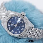 Rolex Datejust 179174 Concentric Circle Blue Dial Fluted Bezel 26MM Lady Replica Watch - Image 4