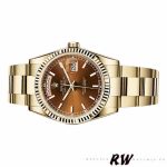 Rolex Day-Date 118238 Index Cognac Dial Fluted Bezel 36mm Unisex Replica Watch - Image 4