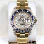 Rolex GMT-Master II 116758 Yellow Gold Pave Dial 40mm Mens Replica Watch - Image 2