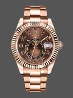 Rolex Sky-Dweller 326935 Everose Gold Chocolate Arabic Dial 42mm Mens Replica Watch