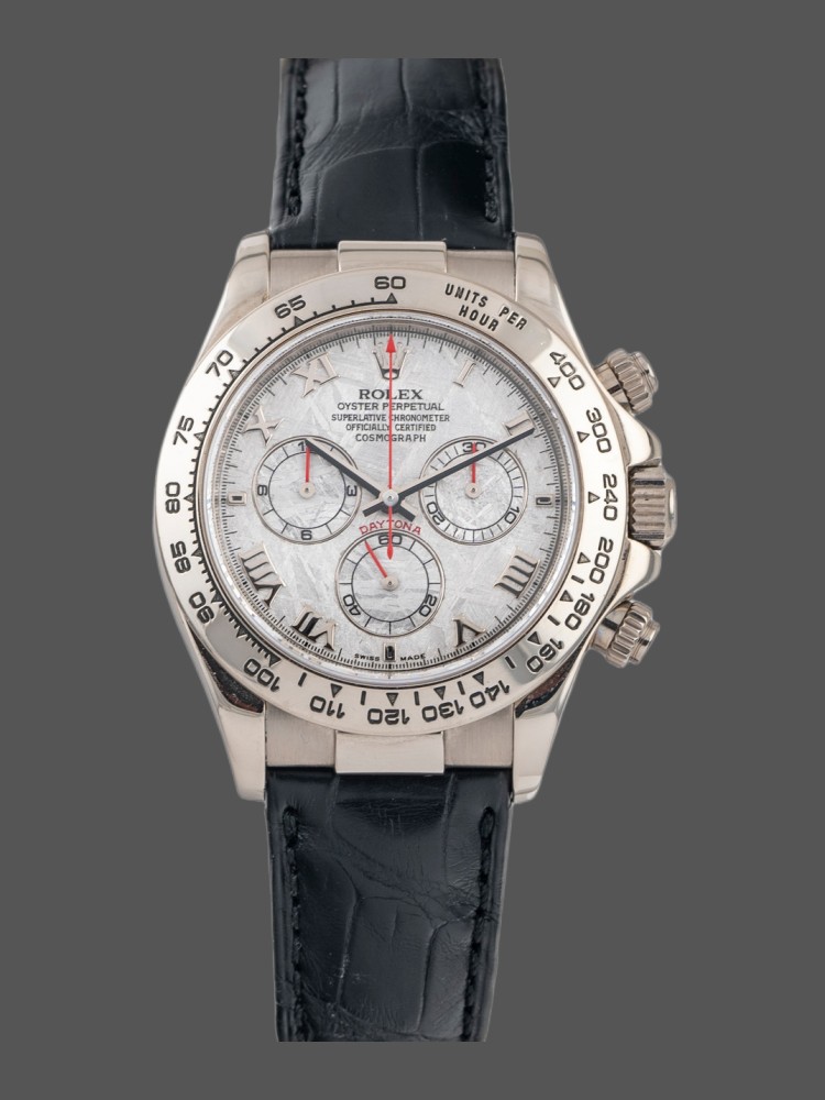 6B673769-9B43-1B21-F7CA-4D5B3182F2B8 Rolex Daytona 116519 Meteorite Dial Leather strap 40mm Mens Replica Watch - Image 1