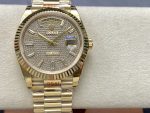 Rolex Day Date 40 Yellow Gold Pave Diamond Dial M228238 0054 Men's Watch - Image 3