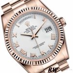 Rolex Day-Date 118235 White Dial Fluted Bezel 36mm Unisex Replica Watch - Image 4