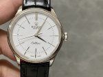 Rolex Cellini Time 50509 Black Leather Strap White Dial 39mm Mens Replica Watch - Image 3