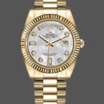 Rolex Day-Date 128238 Fluted Bezel White Mother of Pearl Dial 36MM Unisex Replica Watch