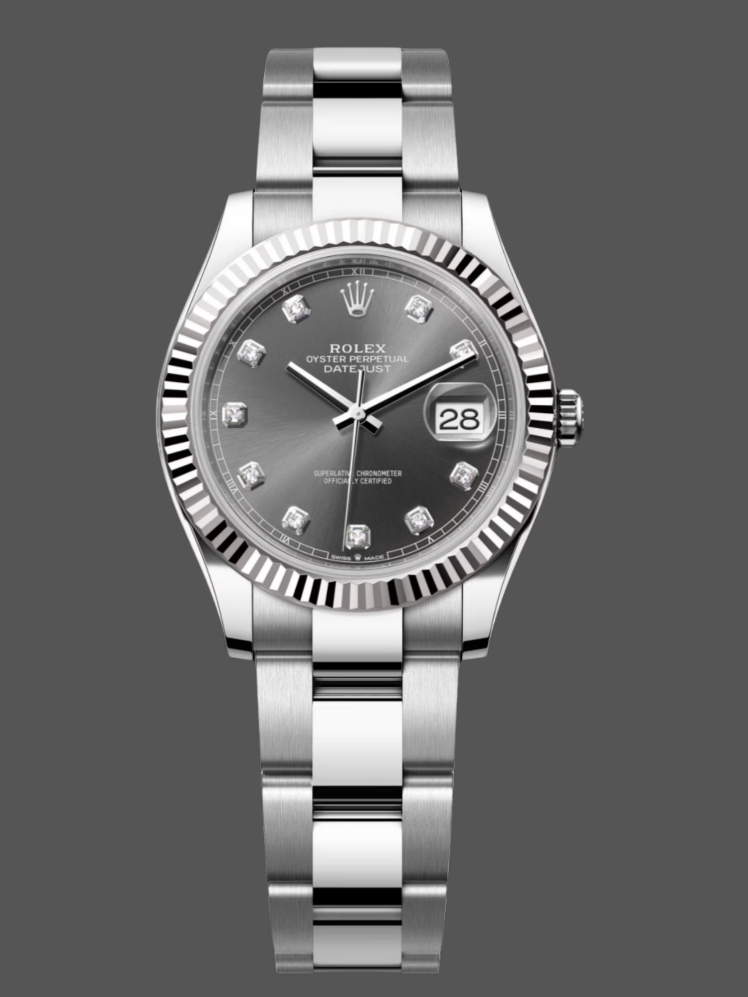 6E36D863-361D-84FF-C4F7-95F26F424B8B Rolex Datejust 31 Stainless Steel and White Gold Grey Dial M278274 Women's Watch - Image 1