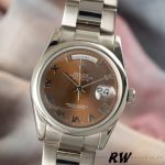 Rolex Day-Date 118209 White Gold Copper Brown Dial 36mm Unisex Replica Watch - Image 2