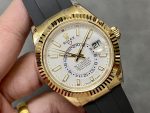 Rolex Sky Dweller m336238 0003 Yellow Gold White Dial 42mm Mens Replica Watch - Image 4
