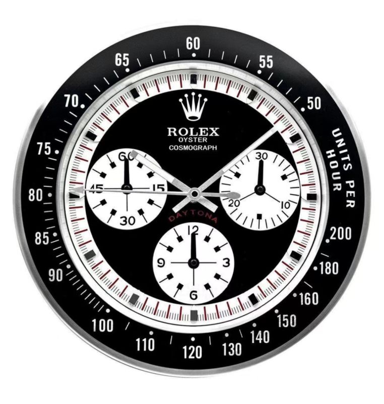 70A20E09-4152-1714-FECC-D9A58D9D89FA Rolex Daytona White Logo Wall Clock - Image 1