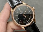 Rolex Cellini Time 50505 Black Leather Strap Black Dial 39mm Mens Replica Watch - Image 4