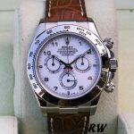 Rolex Daytona 116519 white Arabic dial brown leather strap 40mm Mens Replica Watch - Image 2