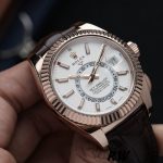 Rolex Sky-Dweller 326135 White Dial Rose Gold 42MM Mens Replica Watch - Image 4