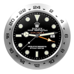 Rolex Explorer Black Dial Wall Clock