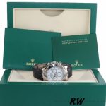 Rolex Daytona 116519 White Arabic Dial Black Leather strap 40mm Mens Replica Watch - Image 6