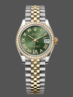Rolex Datejust 31mm Stainless Steel and Yellow Gold 278383RBR 0016 Green VI Roman Jubilee