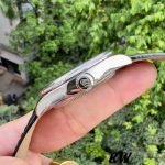 Rolex Cellini Dual Time 50529 Silver Sunburst Dial Black Leather Strap 39mm Mens Replica Watch - Image 14